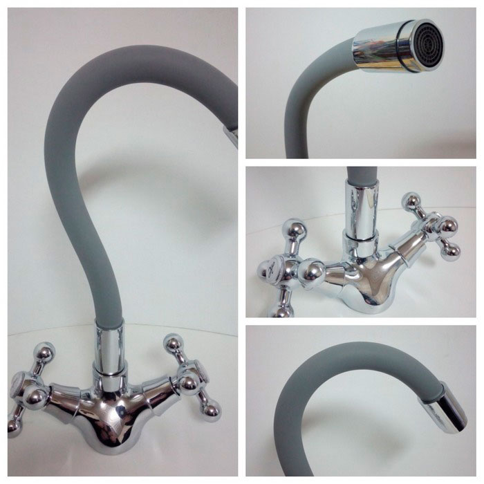 СМЕСИТЕЛЬ ДЛЯ КУХНИ LEDEME L1319-1 ГИБКИЙ ИЗЛИВ, КРЕСТ (в ассортименте)