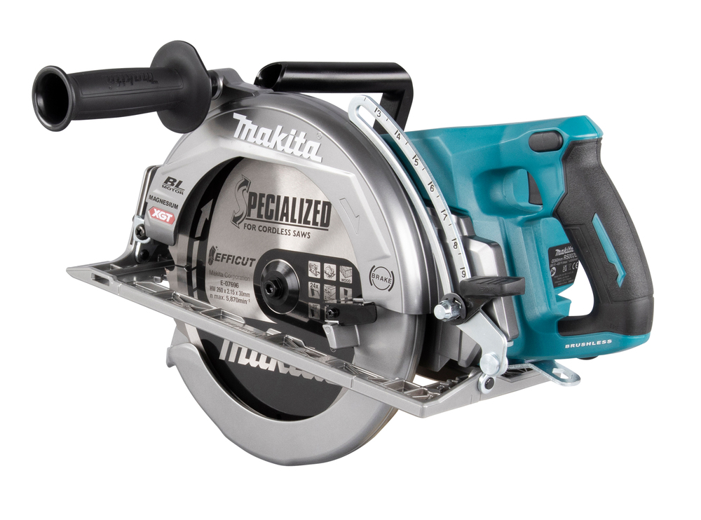 Пила дисковая аккумуляторная с задней рукояткой Makita RS002GZ XGT 40В, 260 мм, 4000 об/мин, без акб и ЗУ