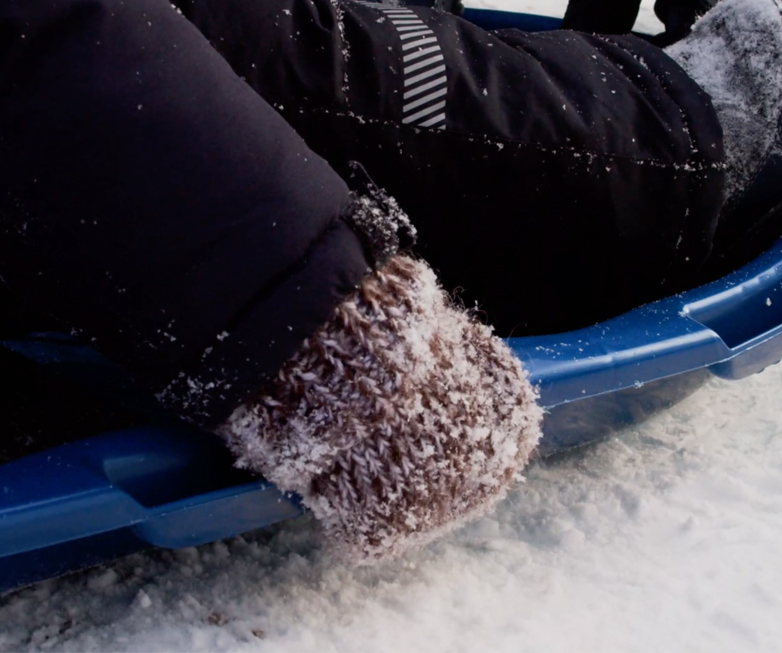 Санки с мягкой сидушкой и ручкой "Комета" Синий