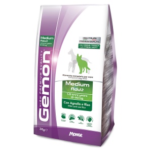 Gemon Dog Medium корм для взрослых собак средних пород ягненок с рисом 3 кг