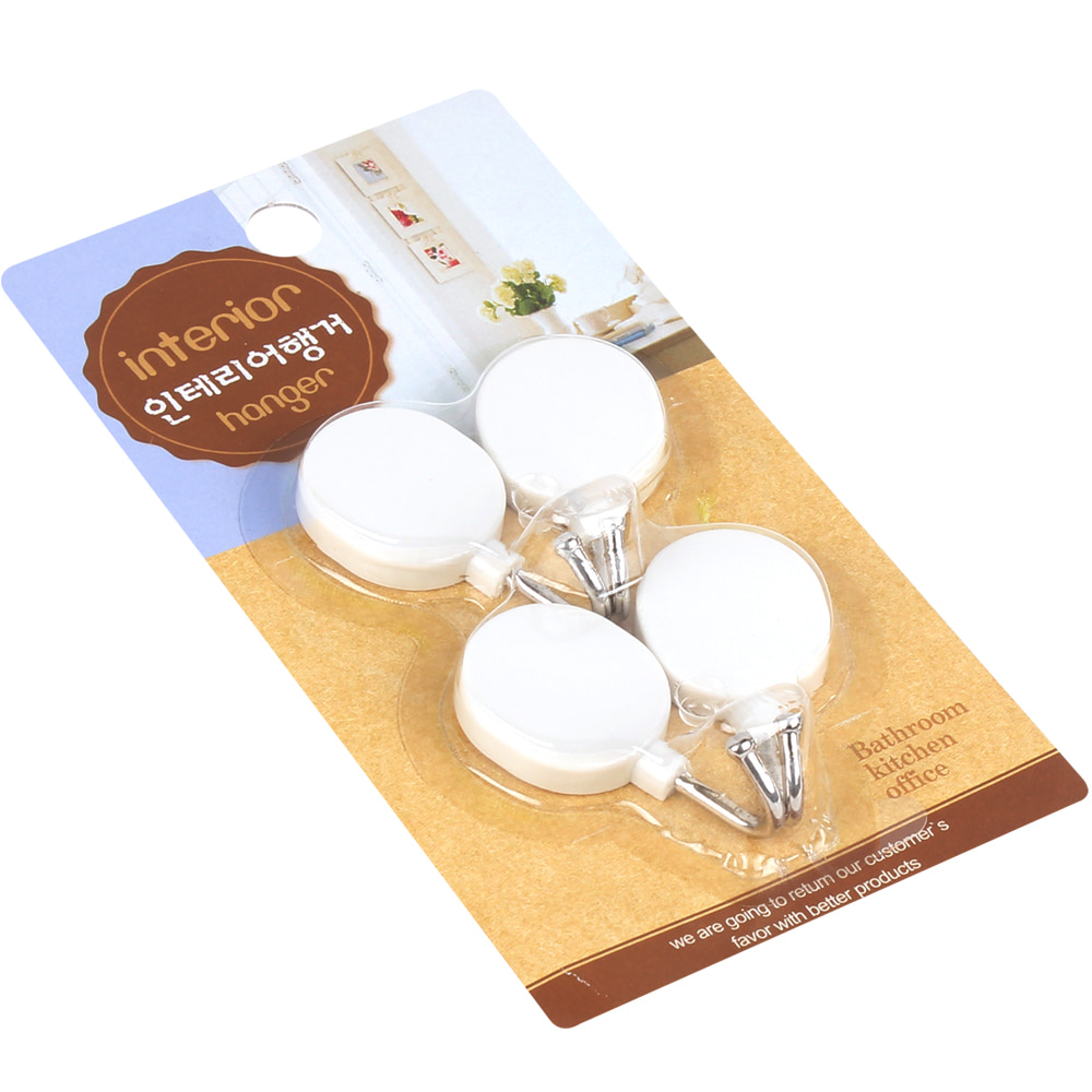 Крючки овальные самоклеющиеся на термоклее 28*55 мм. 4 штуки