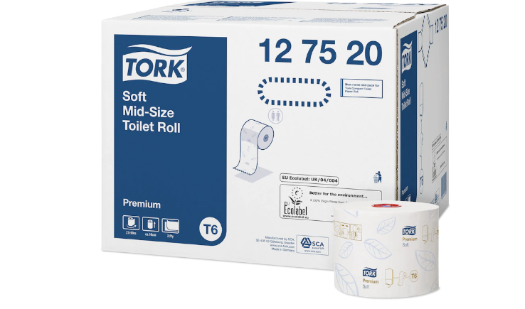 127520 Tork туалетная бумага Mid-size в миди-рулонах мягкая