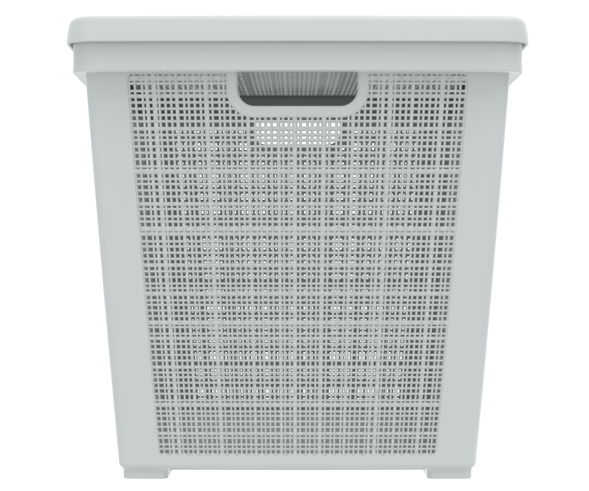 Плетёная корзина для хранения с крышкой «Лён» 65 л (568х400х391 мм) серый