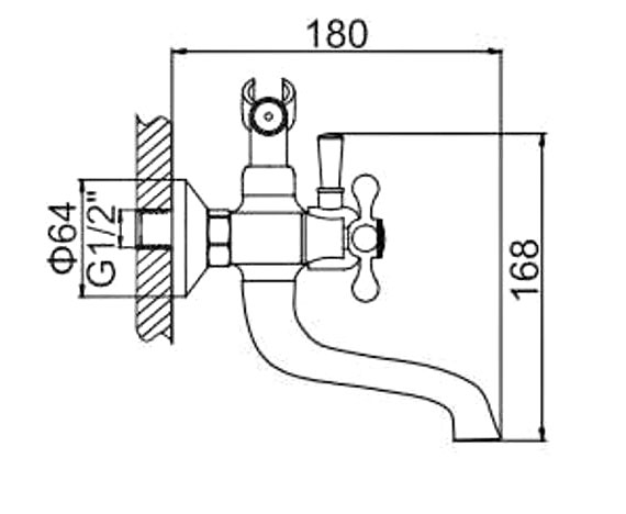 СМЕСИТЕЛЬ ДЛЯ ВАННЫ И ДУША LEDEME L3019, КОРОТКИЙ ИЗЛИВ