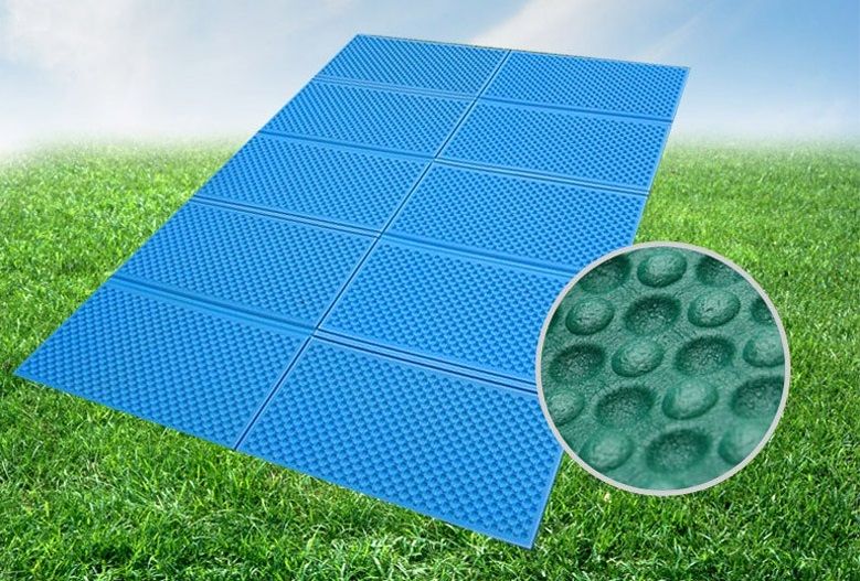 Складной кемпинговый ПЭТ коврик для пикника и отдыха на природе (синий) 140х200 см