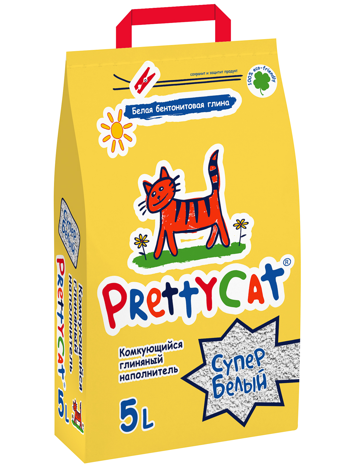 PrettyCat наполнитель комкующийся для кошачьих туалетов Супер белый 4,2 кг (5 л)