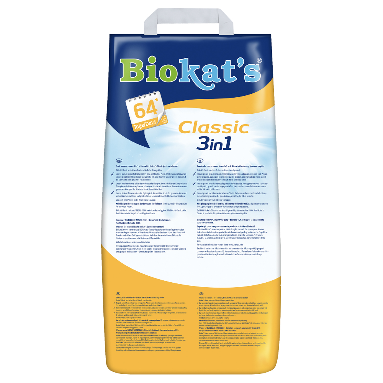 BIOKAT'S CLASSIC наполнитель комкующийся 20 л (20 кг)