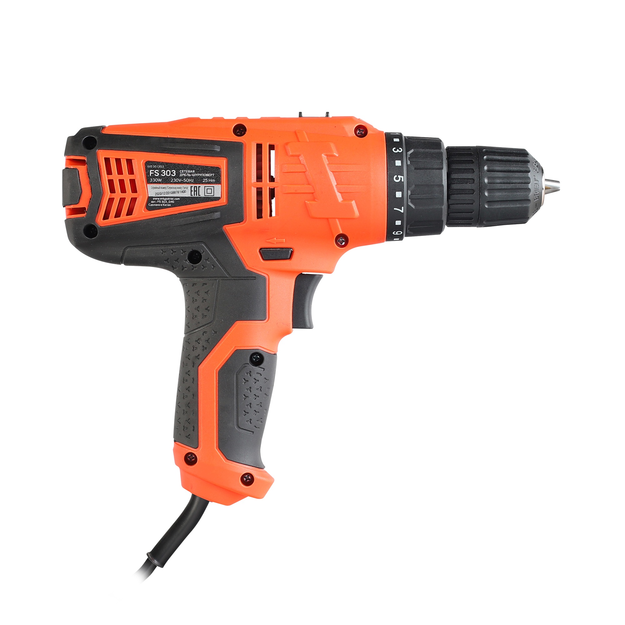 Дрель-шуруповерт сетевая PATRIOT FS 303, 330 Вт