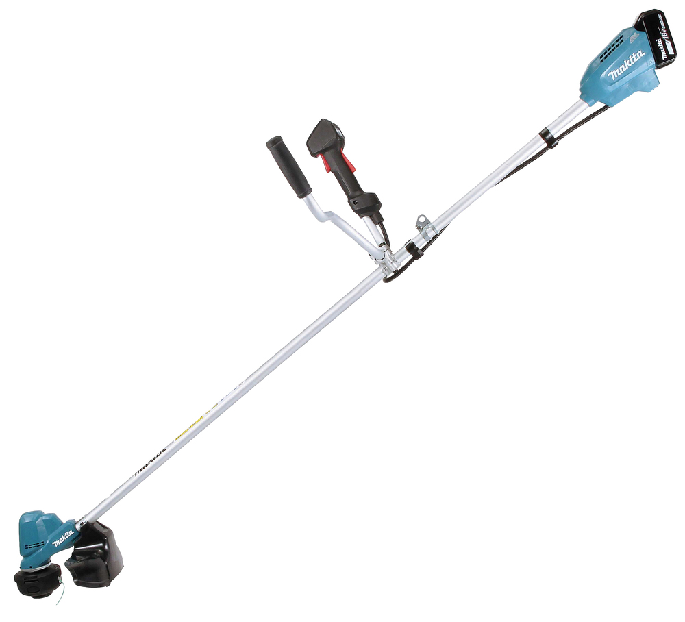 Аккумуляторная травокосилка Makita DUR190URT3 LXT  18В, 2х5.0 Ач, 300 мм (2xBL1850B, DC18RC)