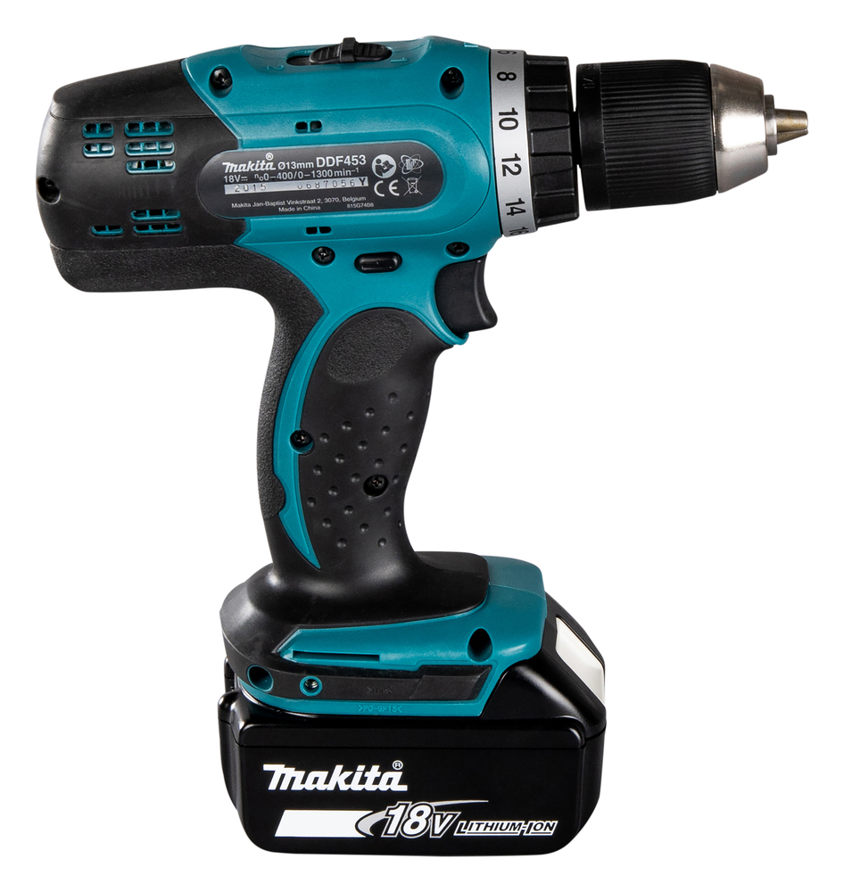 Дрель-шуруповерт аккумуляторная Makita DDF453RFE LXT 18В, 2х3.0 Ач Li-ion, 42 Нм, 1300 об/мин
