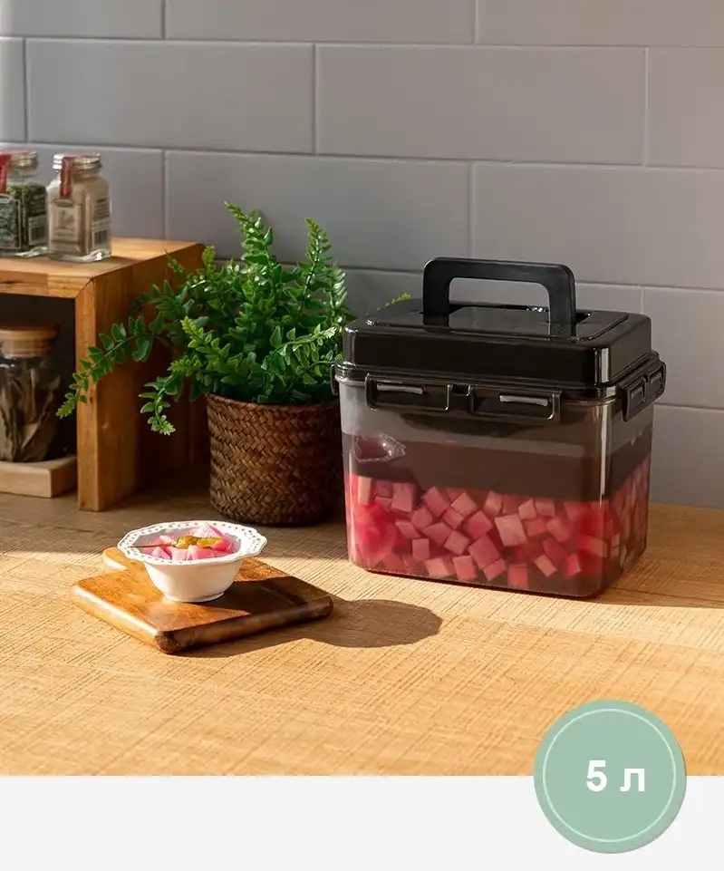 Контейнер с прессом для засолки SMART PRESS 4 л. (общий 5 л.)