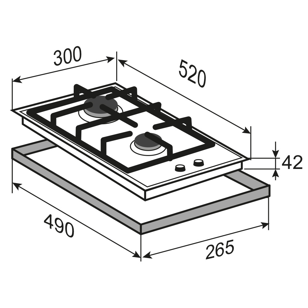 Газовая варочная панель домино Zigmund & Shtain M 21.3 W