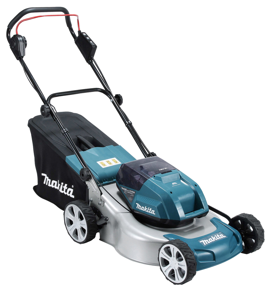 Газонокосилка аккумуляторная Makita DLM460PT2 LXT BL 2х18В, металлическая дека 46 см, травосбор 50 л, 3в1, BL1850Bx2 ш, без ЗУ