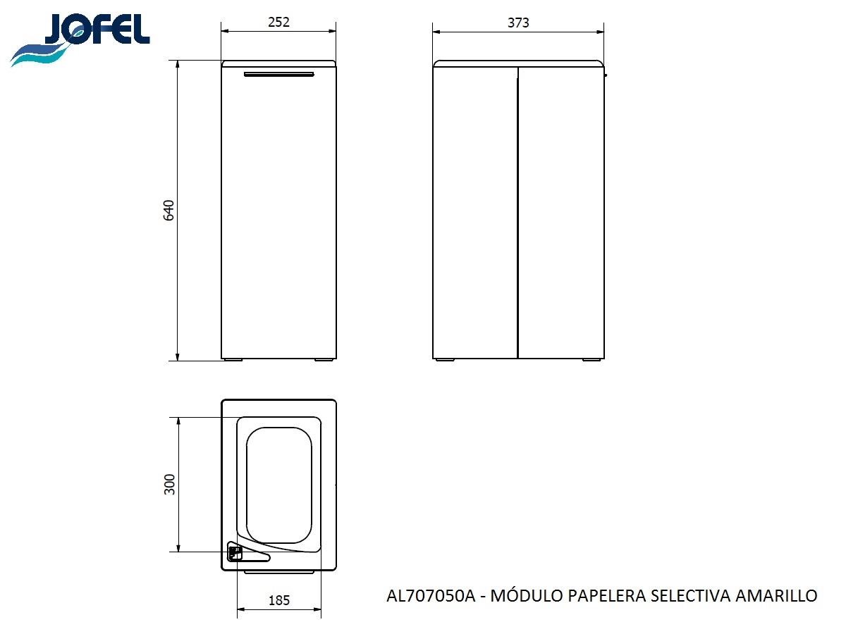 Ведро прямоугольное Jofel AL707050A 40л