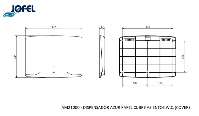 Диспенсер бумажных покрытий на сиденье унитаза Jofel AM21000