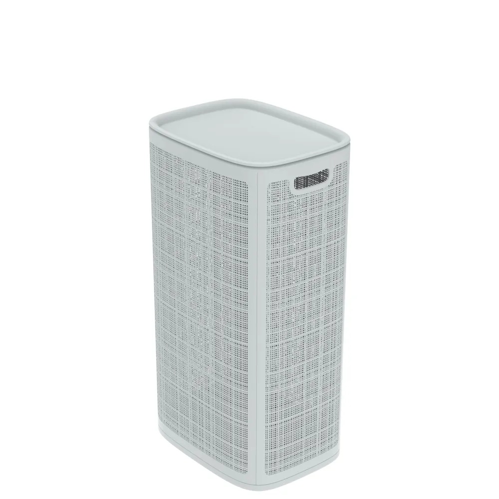 Плетёная корзина для белья сборная «Лён» 100 л (43х32.1х80 см) серый