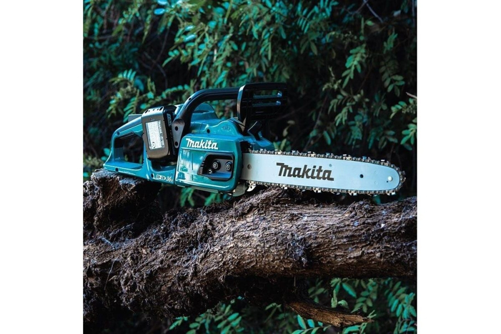 Пила цепная аккумуляторная Makita DUC355PT2 LXT BL 2х18В, 14"/35 см, 3/8", 1,1 мм, 20 м/с, (2xBL1850B,DC18RD), XPT