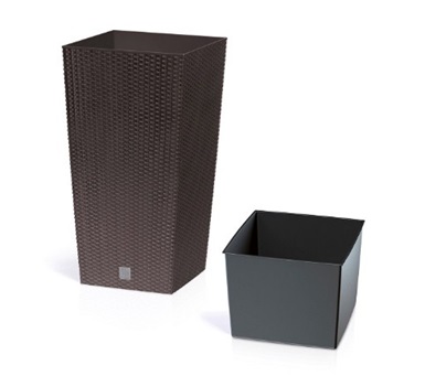 Кашпо для цветов Prosperplast Rato Square 35+14л, венге