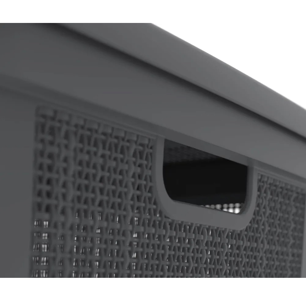 Плетёная корзина для хранения с крышкой «Лён» 35 л (568х400х203 мм) графит