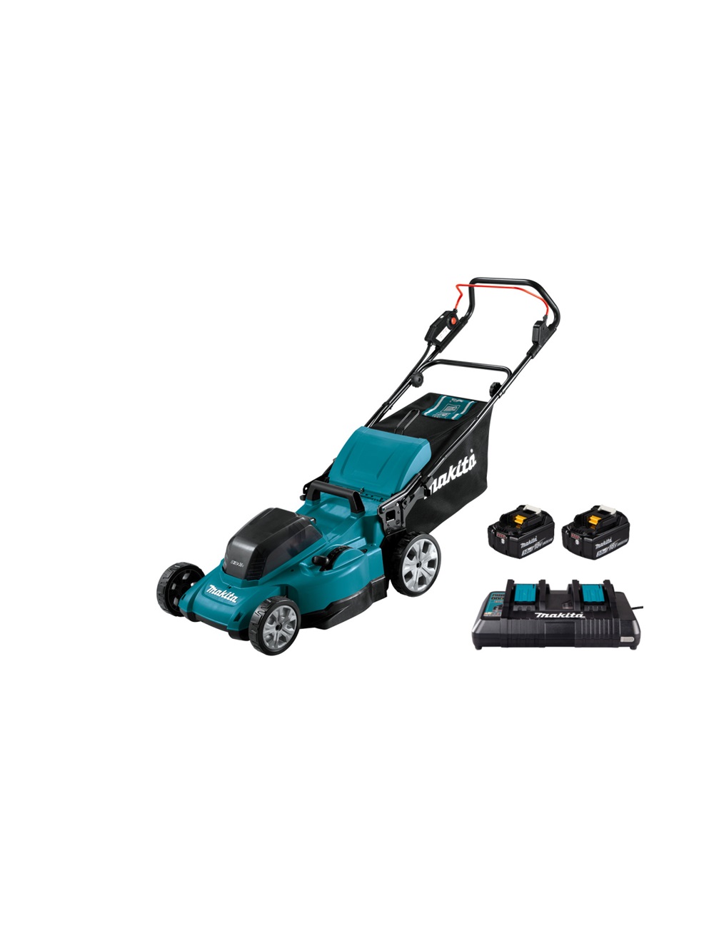 Газонокосилка аккумуляторная Makita DLM480RF LXT 860 Вт, шир.48 см, травосбор.62 л, АКБ BL1850Bx2шт., ЗУ DC18RD