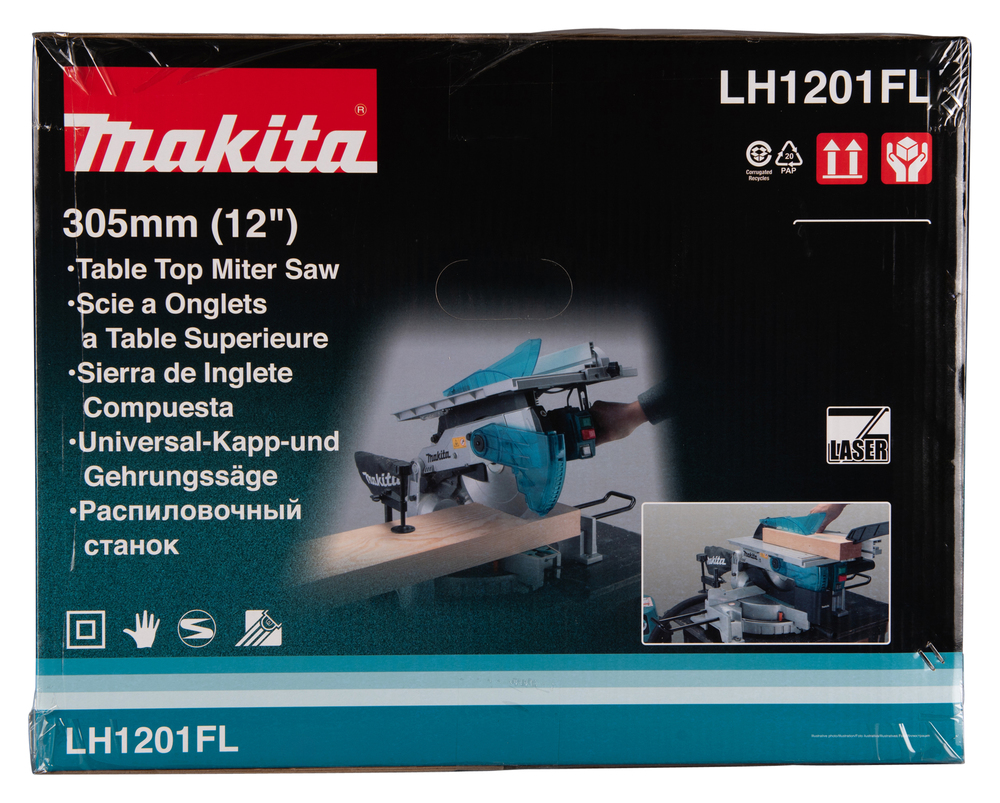 Пила торцовочная комбинированная Makita LH1201FL 1650 Вт, 305 мм, 3800 об/мин