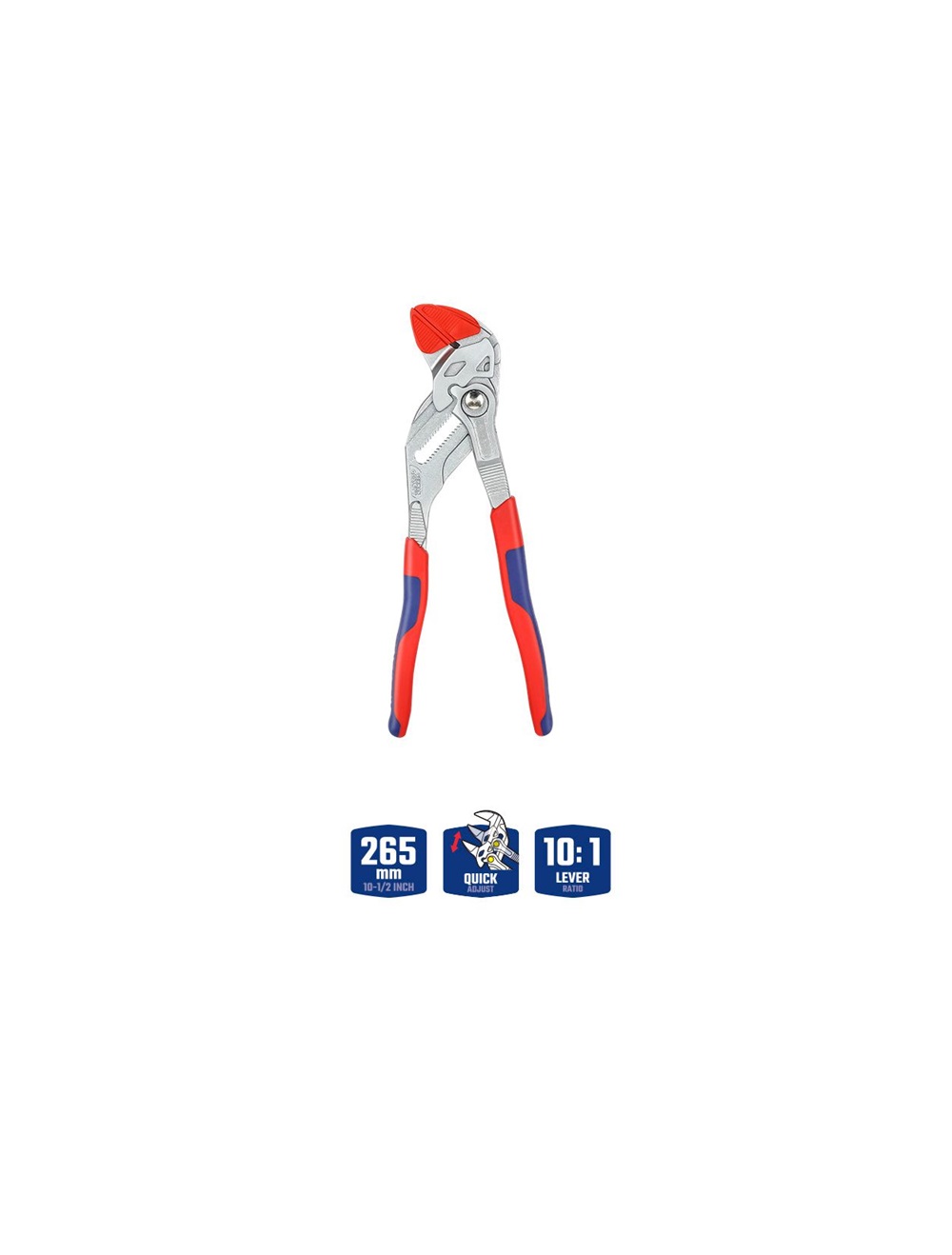 Клещи переставные-гаечный ключ 265 мм CR-V (с кнопкой регулировки и подвижной губкой) WORKPRO