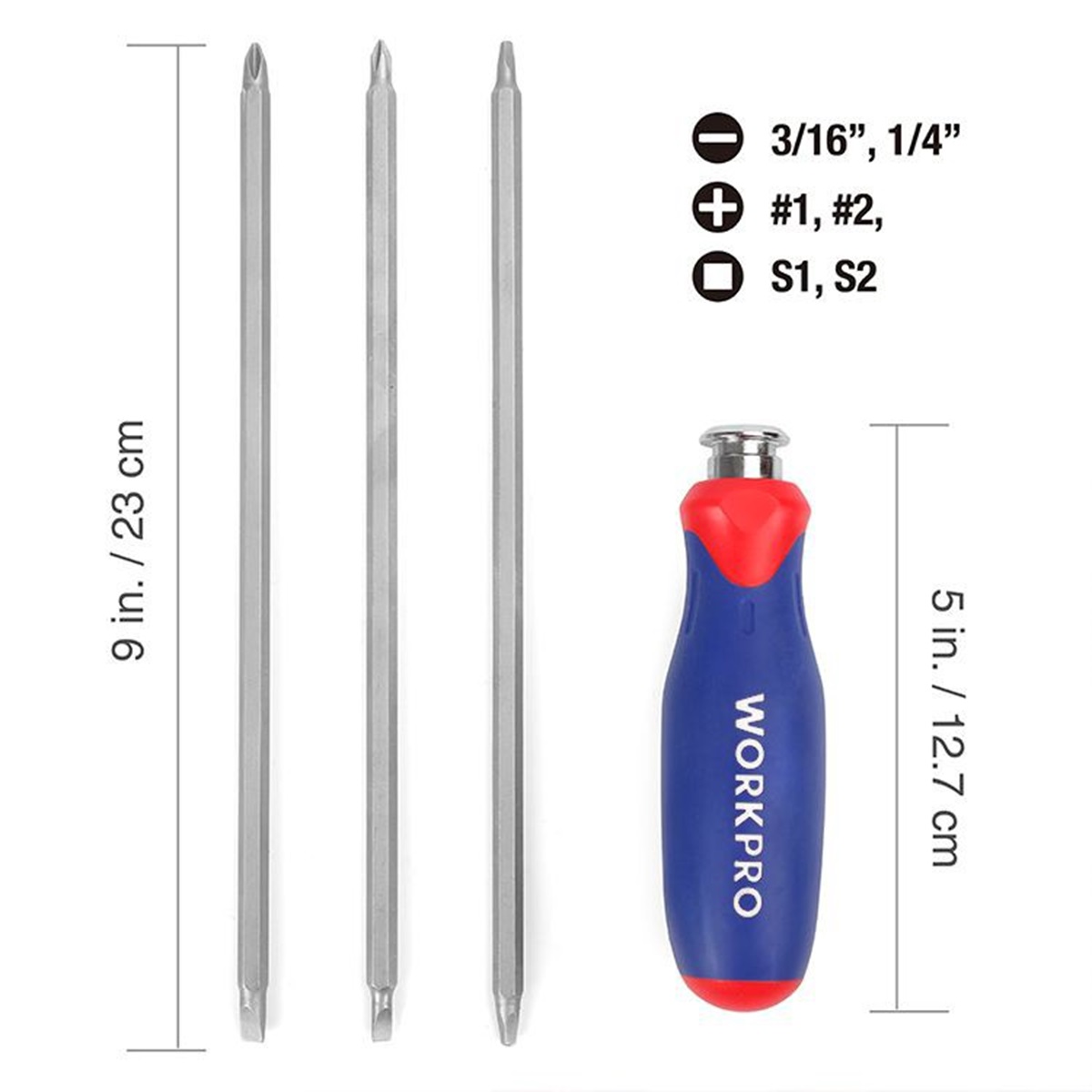 Отвертка с набором бит 6 в 1 телескопическая  WORKPRO