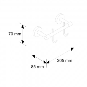 Полотенцедержатель с 2 крючками MERIDA HOTEL, длина 130 мм MHW14