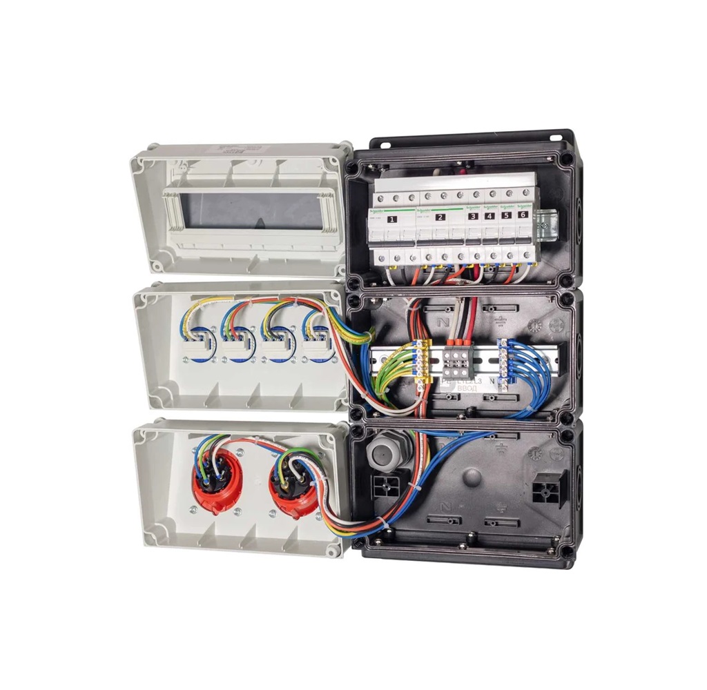 Навесной щит с розетками 220В + 380В EVOL BlockBox 0104-009-1