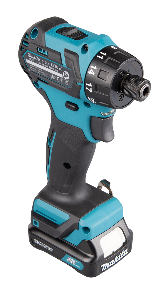 Дрель-шуруповерт аккумуляторная Makita DF032DWAE CXT 10.8В, 2х2.0 Ач Li-ion, 35 Нм, 1500 об/мин