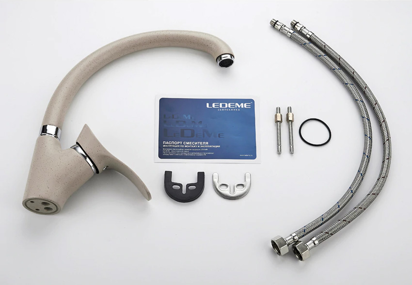 СМЕСИТЕЛЬ ДЛЯ КУХНИ LEDEME L4101K БЕЖЕВЫЙ