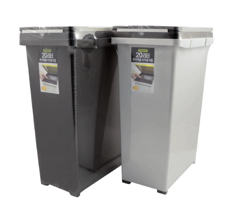 Мусорное ведро с полуавтоматической крышкой 20 л. для раздельного мусора