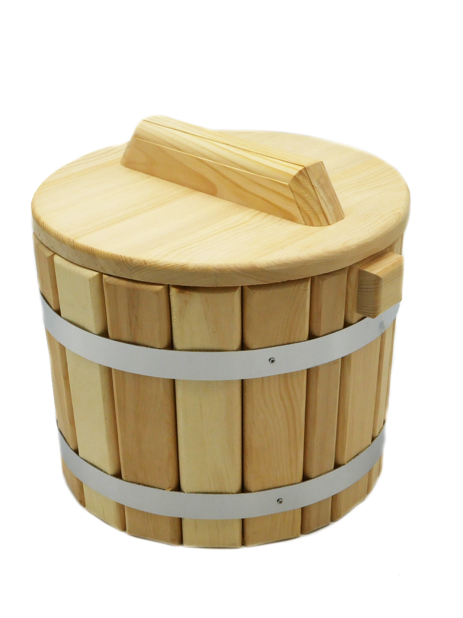 Деревянное ведро для риса с крышкой 7л, ХангириКо