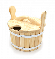 Запарник с крышкой для веников в бани круглый 10 л