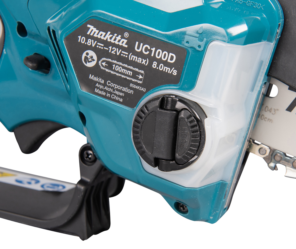 Пила цепная аккумуляторная Makita UC100DZ CXT BL 12В, 210 Вт, 4"/10 см, 0,325", 1,1 мм, 8 м/с, XPT, без акб и ЗУ