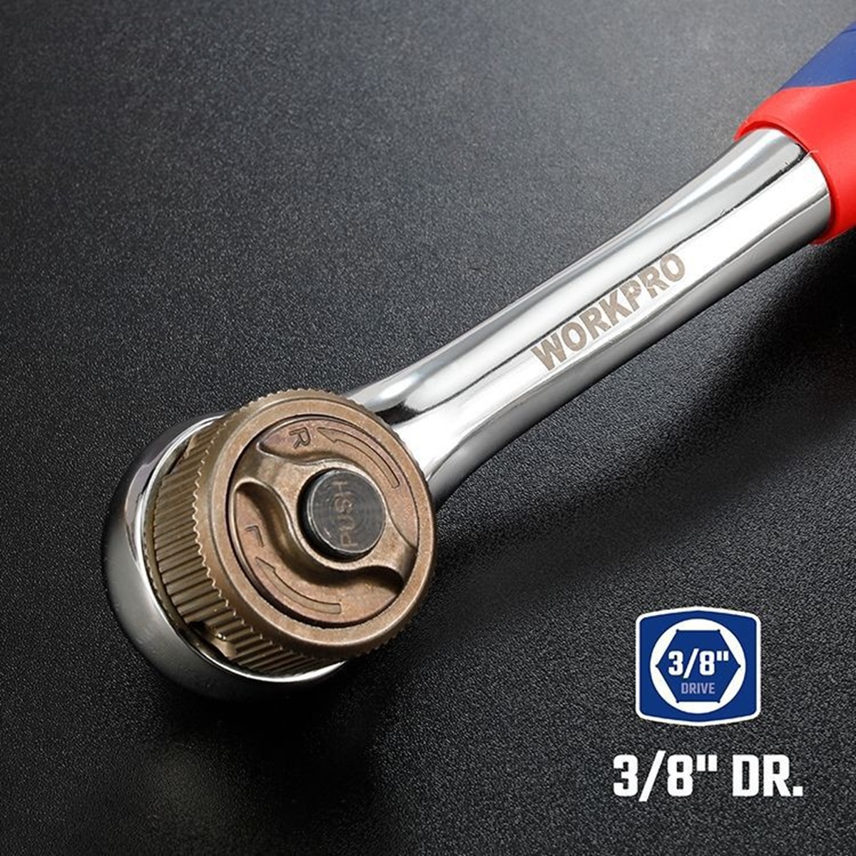 Ключ трещоточный 3/8" 48 зубьев с двойным приводом WORKPRO