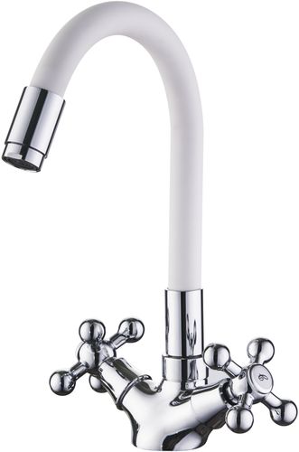 СМЕСИТЕЛЬ ДЛЯ КУХНИ LEDEME L1319-1 ГИБКИЙ ИЗЛИВ, КРЕСТ (в ассортименте)