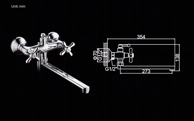 СМЕСИТЕЛЬ ДЛЯ ВАННЫ LEDEME L2518