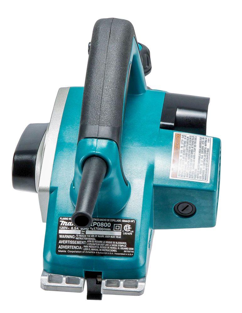 Рубанок электрический  Makita KP0800 620 Вт, 17000 об\м, ширина-82 мм, глуб-2.5 мм, 2.6 кг, кор