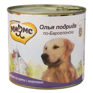 Мнямс консервы для собак Олья Подрида по-барселонски (мясное ассорти с морковью) 600 г