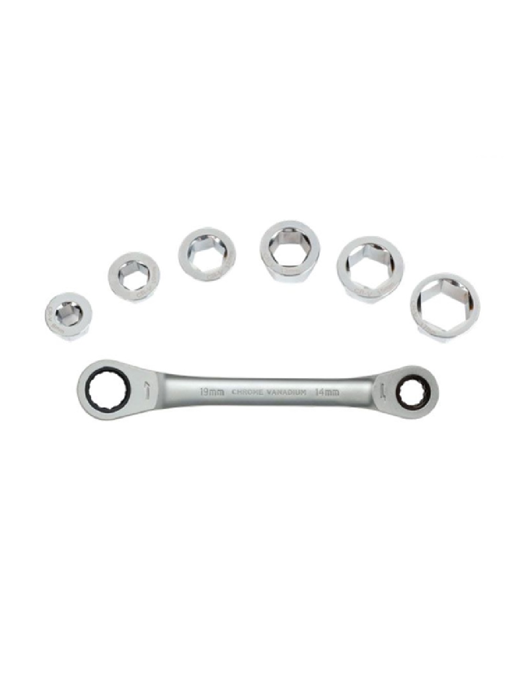 Ключ универсальный со сменными вставками 6 шт.(8-17 мм) с храповым механизмом WORKPRO