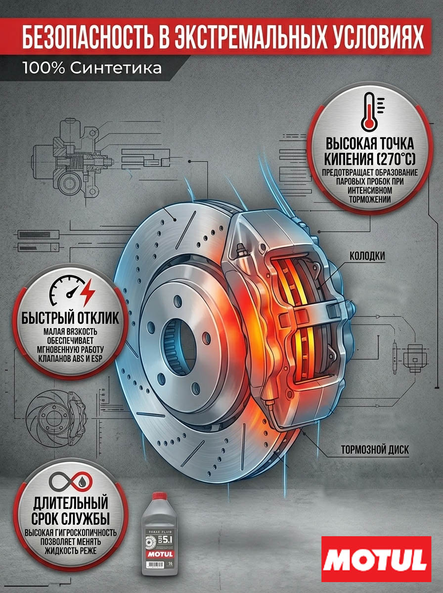 Тормозная жидкость MOTUL DOT 5.1 BF (1 л.)