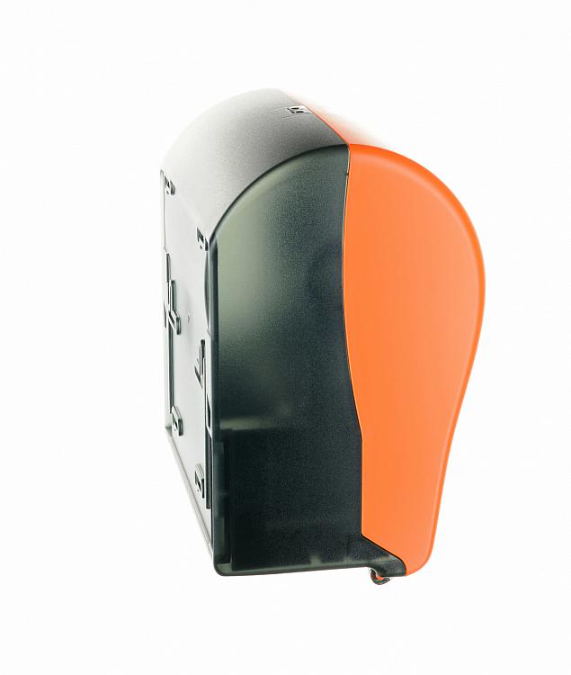 Автоматический держатель бумажных полотенец в рулонах MERIDA UNIQUE SOLID CUT ORANGE LINE глянец CUO352