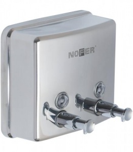 Дозатор для мыла с двумя кранами inox Nofer 03005.B