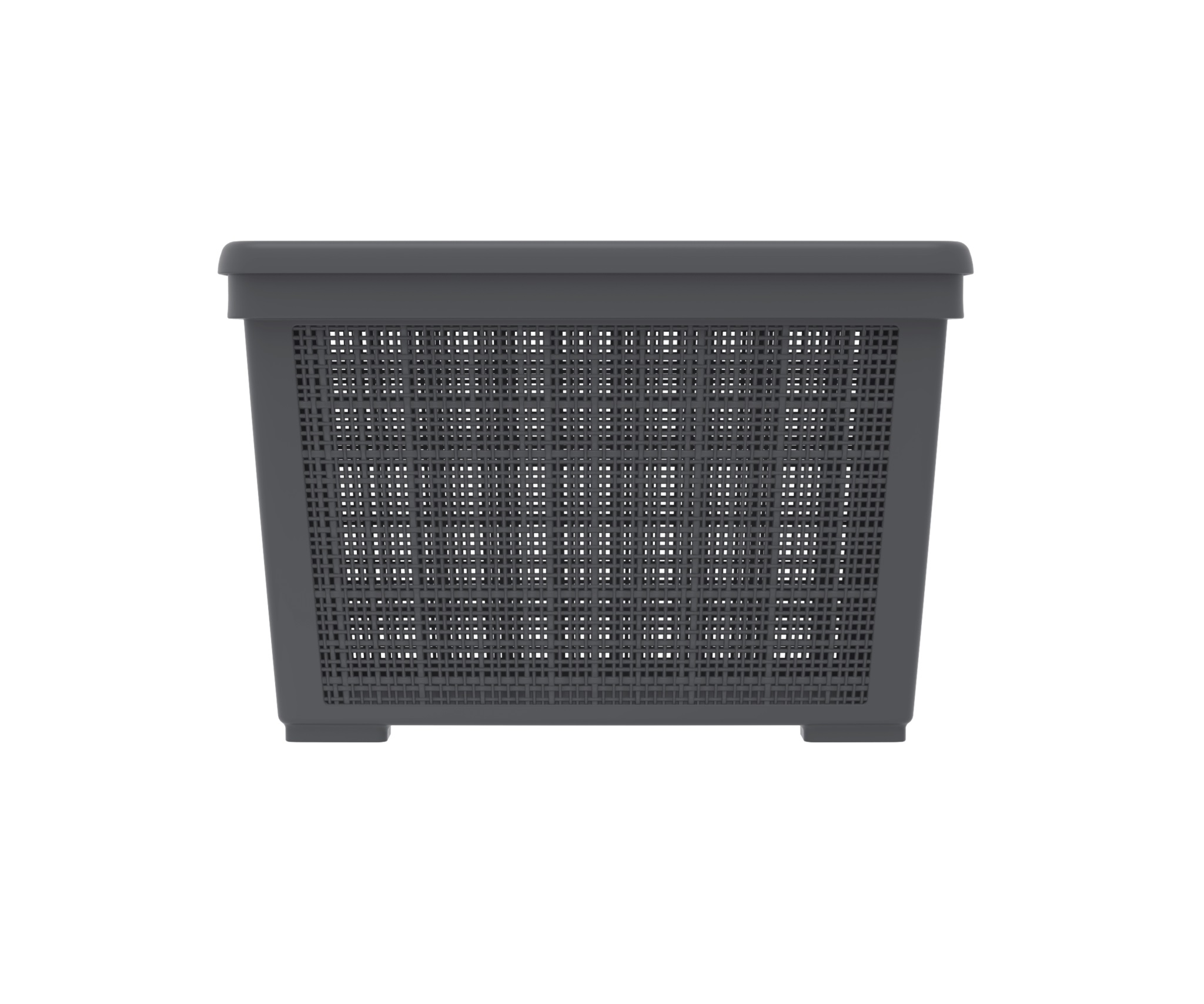 Плетёная корзина для хранения с крышкой «Лён» 22 л (400х284х264 мм) графит