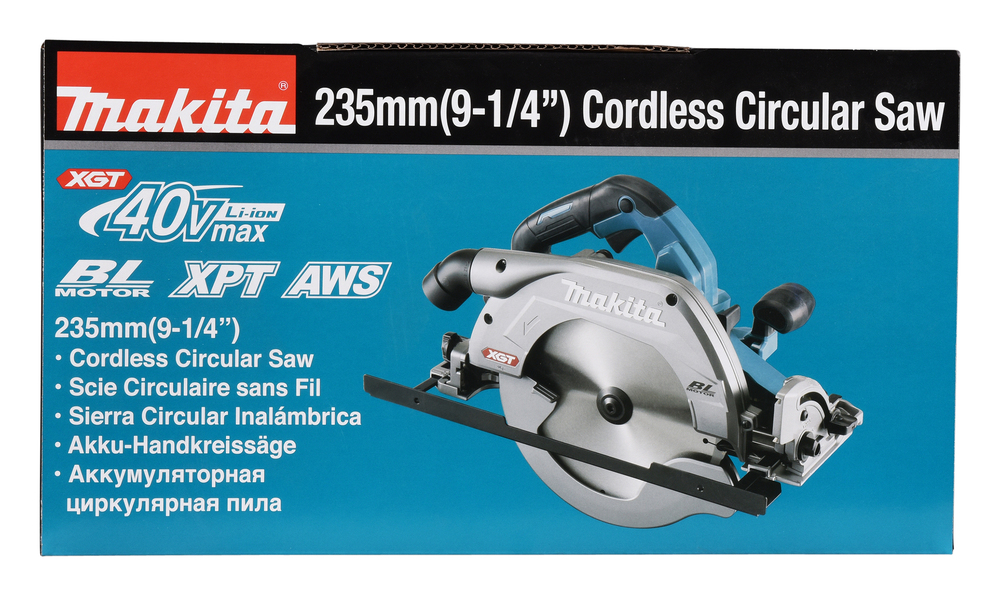 Пила дисковая аккумуляторная Makita HS009GZ XGT 40 В, 235 мм, 4000 об/мин, без акб и ЗУ