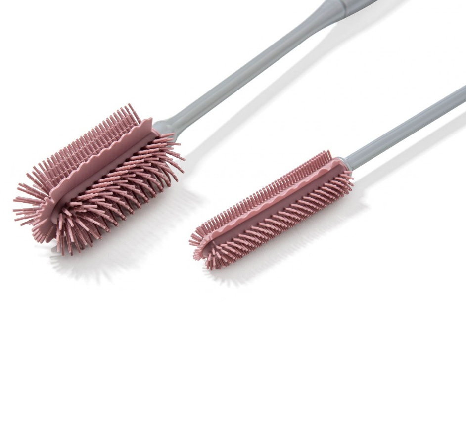 Силиконовая щетка для мытья бутылок тонкая KF Pastel