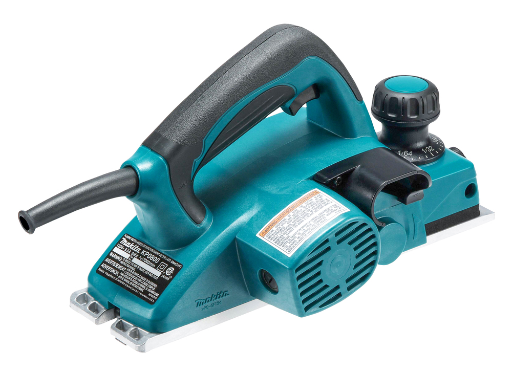 Рубанок электрический  Makita KP0800 620 Вт, 17000 об\м, ширина-82 мм, глуб-2.5 мм, 2.6 кг, кор