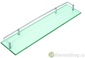 Полка стеклянная с бортиком прозрачная НН-307