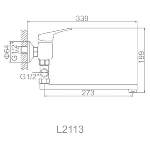 СМЕСИТЕЛЬ ДЛЯ ВАННЫ LEDEME L2113